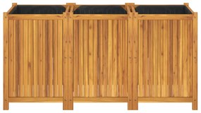 tömör akácfa kerti virágtartó béléssel 150 x 50 x 75 cm