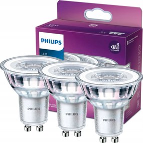 3x Led izzó GU10 3.5W 35W 275lm 4000K Semleges 36° Reflektor Philips