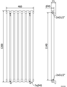 Mexen Texas, fűtőelem 1200 x 460 mm, 502 W, fehér, W203-1200-460-00-20