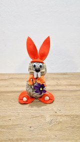 Narancssárga húsvéti nyúl szalma dísz húsvéti figura