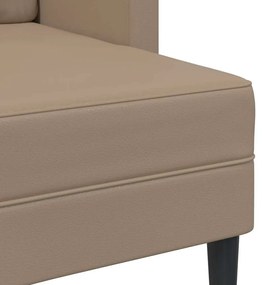 cappuccino műbőr 2 üléses kanapé L-alakú kanapéval 125 cm