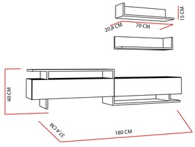 Nappali fal Alcaraz (fehér + teak)  . 1101401
