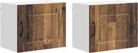 vidaXL Konyhaszekrény Kalmar 2 pcs Öreg fa 50 x 31 x 40 cm Faanyag