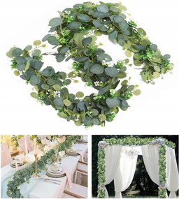 Virágos dekoratív eukaliptusz girland Eukaliptusz girland 2x180 cm