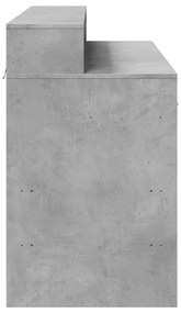 betonszürke szerelt fa íróasztal LED-világítással 120x55x91 cm
