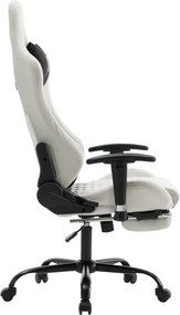 Irodai/gamer szék, fehér/fekete, teherbírás 150 kg, PAPIBAS