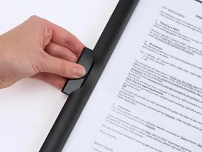 Gyorsfűző, klipes, PP, A4, RAPESCO Eco GRS Recycled, fekete (IR1828)