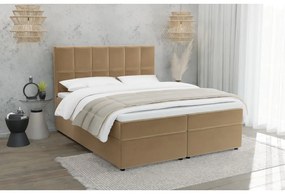 Okkersárga ágyneműtartós boxspring ágy 140x200 cm Flip – Ropez