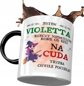 Fekete Bögre Violetta Barátnő Feleség Ajándék Nyomtatott Fotóval