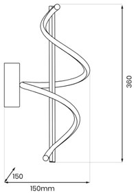 LED Fali lámpa TWIST LED/12W/230V fekete