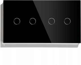 Érintőkapcsoló Dupla 2+2 Normál+dimmer Üveg Kapcsoló