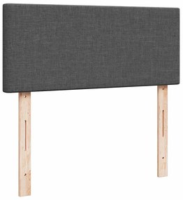 sötétszürke szövet ottomán ágy matraccal &amp; LED-ek 120x190 cm