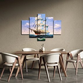 Kép egy hajóról a hullámokon (150x105 cm)