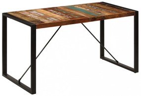 tömör újrahasznosított fa étkezőasztal 140 x 70 x 75 cm