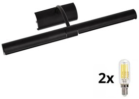 Brilagi - LED Képmegvilágító DANAE 2xE14/4W/230V 3000K fekete BG0813+2xAI0848