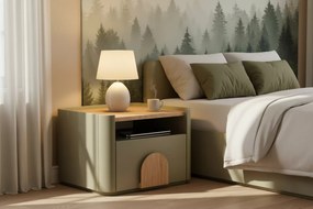 Amilio éjjeliszekrény 50 cm - eukaliptusz / baltic tölgy / natúr tölgy fogantyú