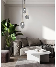 Wofi 5007-302 - Csillár zsinóron BELLEVILLE 3xE14/40W/230V fekete/arany