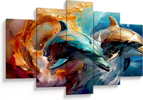 Kép - Delfin festmény (150x105 cm)
