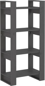 vidaXL szürke tömör fa könyvszekrény/térelválasztó 60 x 35 x 125 cm