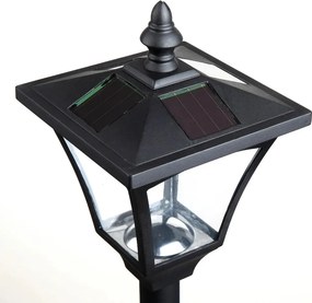 Outsunny Napelemes kerti lámpa, LED, 30 lumen, napelemes, talajra szerelhető tüske, 120 cm, fekete
