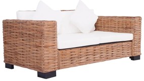 2-személyes természetes rattan kerti kanapé