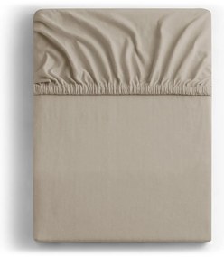 Világosbarna gumis jersey lepedő 220x200 cm Amber – Restilo