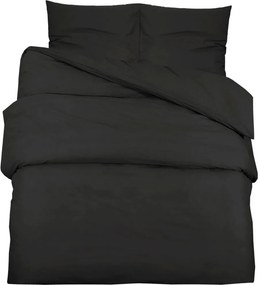 vidaXL fekete mikroszálas ágyneműhuzat-garnitúra 200 x 220 cm