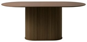 Barna étkezőasztal tölgyfa dekoros asztallappal 95x180 cm Nola – Unique Furniture