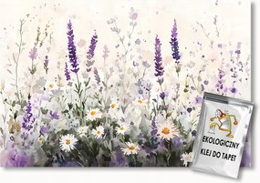 Fotótapéta Flizelina Kert Rét Virágok Levendula Margaréta 254x184 ragasztó