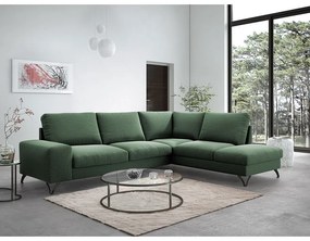 LANSING 2 kinyitható kanapé tárolóhellyel - zöld, jobb sarok