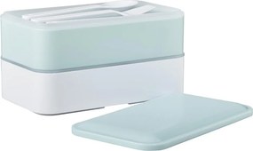 SNACK PACK uzsonnás doboz, világoskék-fehér
