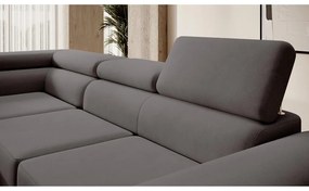 Sarokkanapé Stiletto (B) (világos szürkés fekete + ezüst). 1099708
