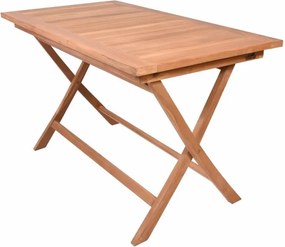 DIVERO Étkezőasztal kezelt tömör teakfa 120 x 70 cm