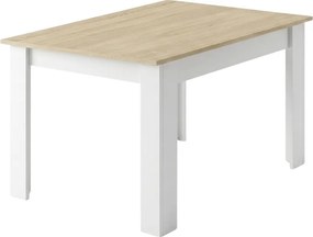 MADO fehér étkezőasztal Sonoma tölgy dekorációval 120x80