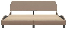 cappuccino színű műbőr ágykeret Dover 180x200 cm