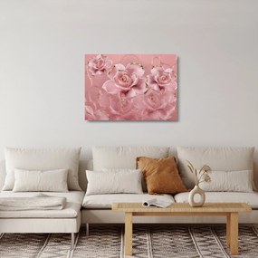 Üveg kép - Virágos dekoráció (70x50 cm)