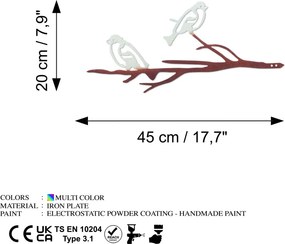 Bird fém kerti dísztárgy, 20×45 cm