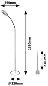 Rabalux 74004 Rader LED állólámpa, 11 W, fekete