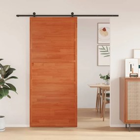 viaszbarna tömör fenyőfa istálló stílusú ajtó 90x208 cm