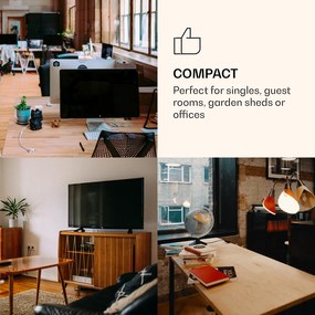 Klarstein CoolArt, 79L, kombinált hűtőszekrény, E energiahatékonysági osztály, 9 liter fagyasztó, formatervezett ajtó