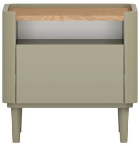 Elivo éjjeliszekrény 50 cm fiókkal, fém lábakon - eukaliptusz / baltic dune tölgy