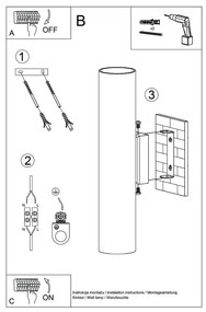 Krémszínű fali lámpa Castro – Sollux