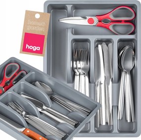 Fiókbetét rendszerező evőeszköztartó fiókhoz szürke 25,5x36cm