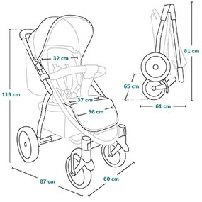 Lionelo - ANNET TOUR Golden Moments sport babakocsi