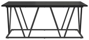 Fekete Tölgy Kávézóasztal 100x50x40 cm Műanyag Fa és Fém