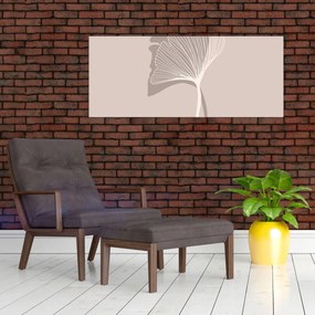 Kép - Bézs színű levelek N⁰4 (120x50 cm)