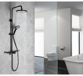 Aqualine - ARONA zuhanyszett csapteleppel, matt fekete