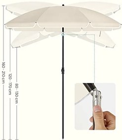 Napernyő 160 cm, Napvédelem UPF 50+, 30°-ban dönthető, talp nélkül, bézs