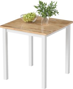 HOMCOM tölgyhatású négyzet étkezőasztal, 69×69 cm — kis modern gumifa asztal 2–4 fő | Aosom