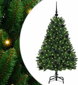 vidaXL Mű karácsonyfa 150 LED-del Zöld 120 cm PVC és fém